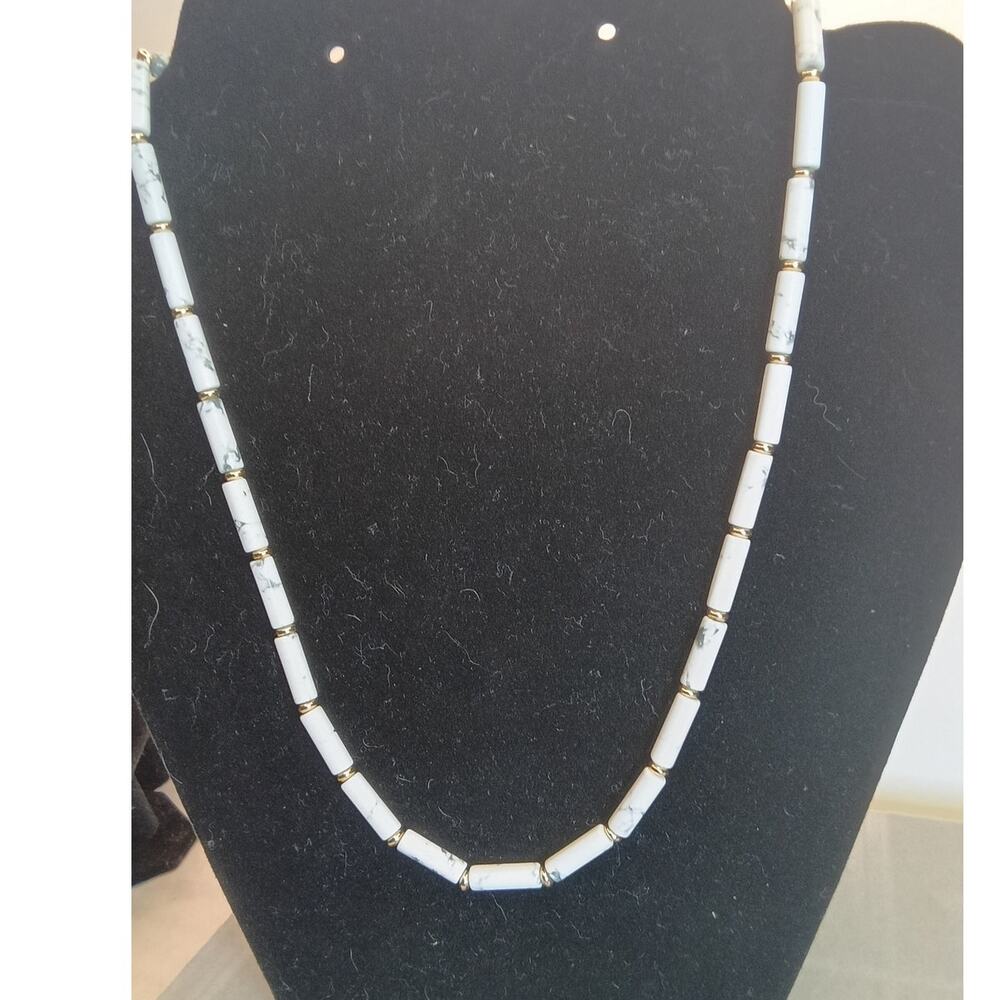 Kendra Scott Ember Gold Strand Necklace White Howlite NWT Dust Pouch
